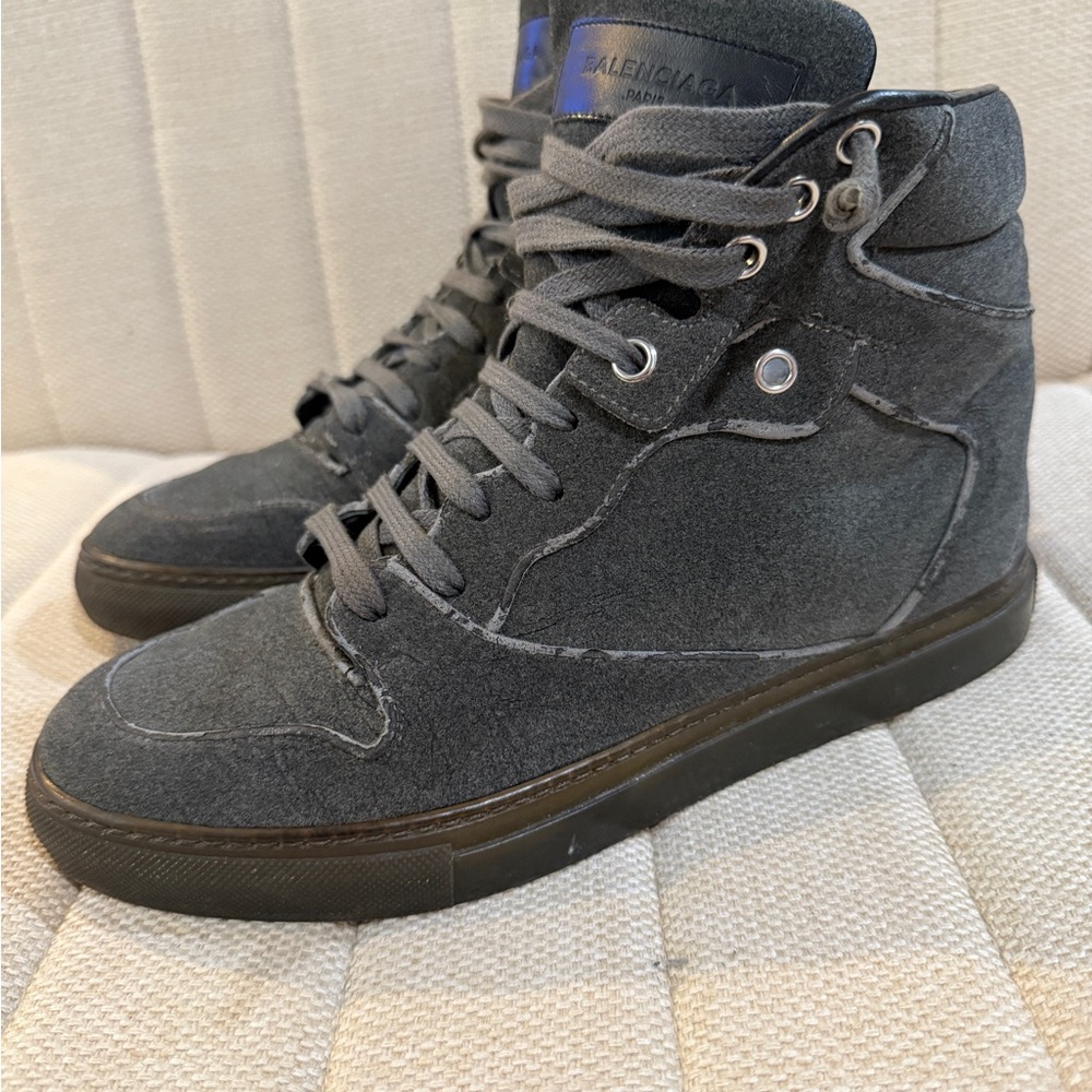 Balenciaga Women’s Charcoal High-Top Sneakers